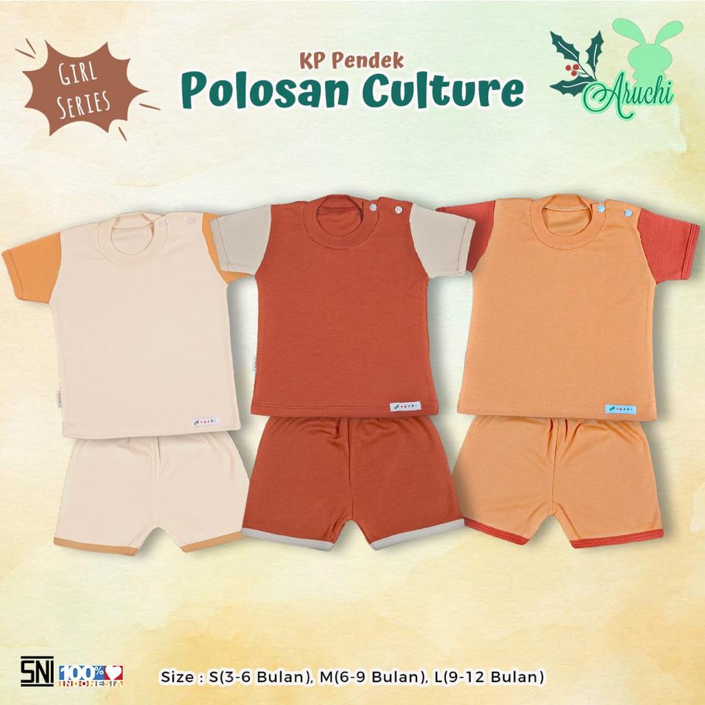 Aruchi Setelan KP Kombinasi Pendek Culture Boy &amp; Girl/ Setelan Anak Warna