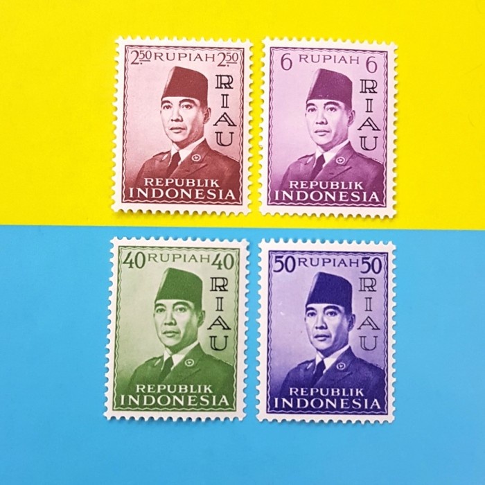 

✨NEW✨ - Perangko/Prangko INDONESIA Presiden SOEKARNO cetak tindih RIAU