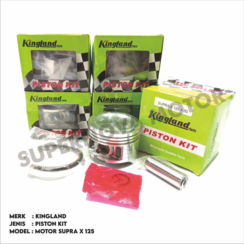 PISTON KIT SUPRA X 125 MERK KINGLAND OVERSIZE 0.25 0.50