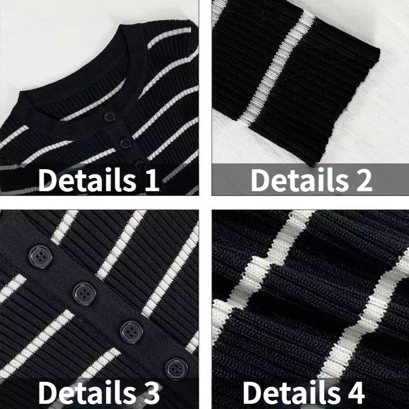 Atasan wanita Baju Rajut Oneck stripe lengan panjang