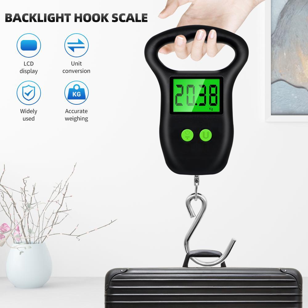 【 ELEGANT 】 Timbangan Koper Digital Mini Portable Backlight Fish Hook Hanging Scale