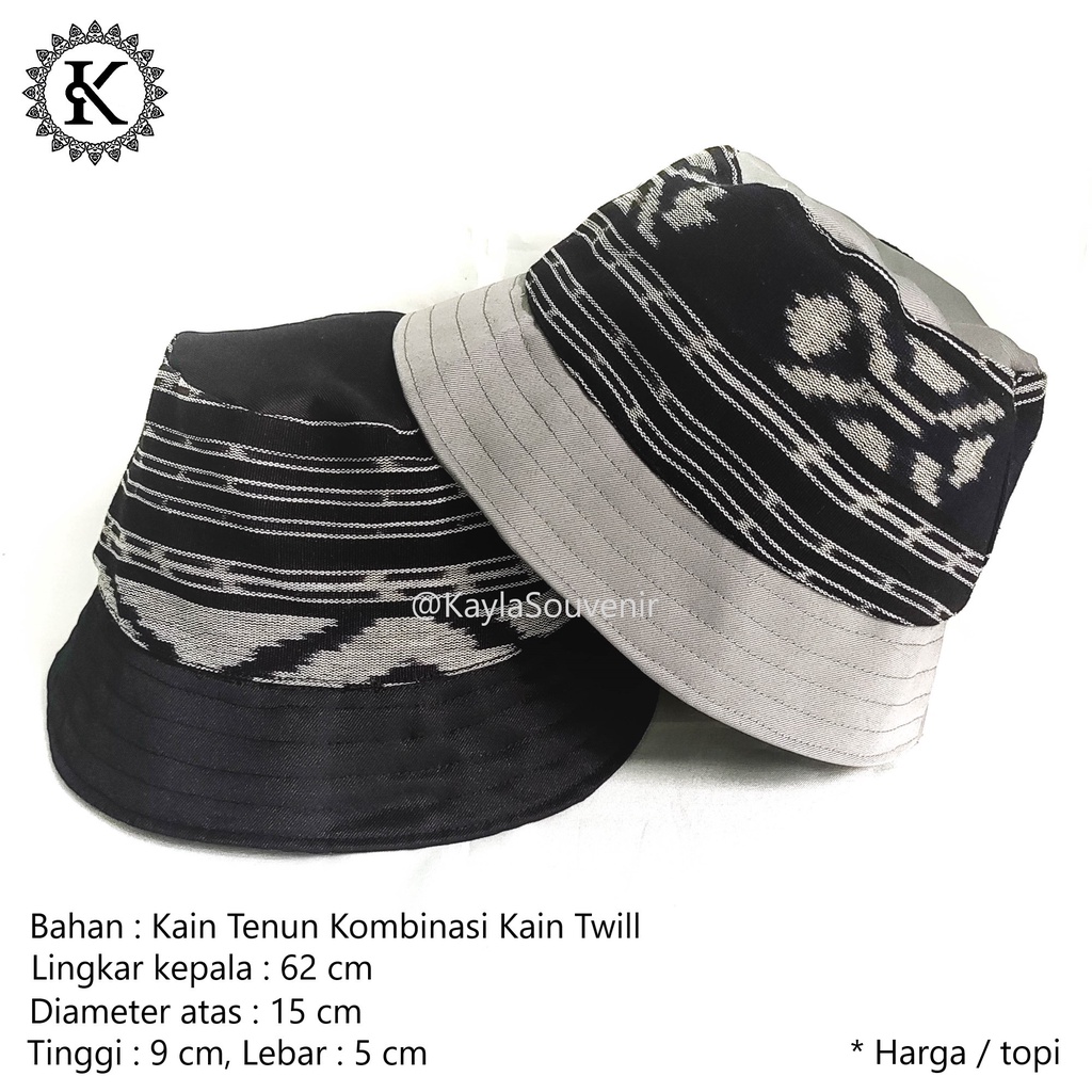 Topi Bucket Tenun / Topi Bucket Hat Tenun - Kain Etnik