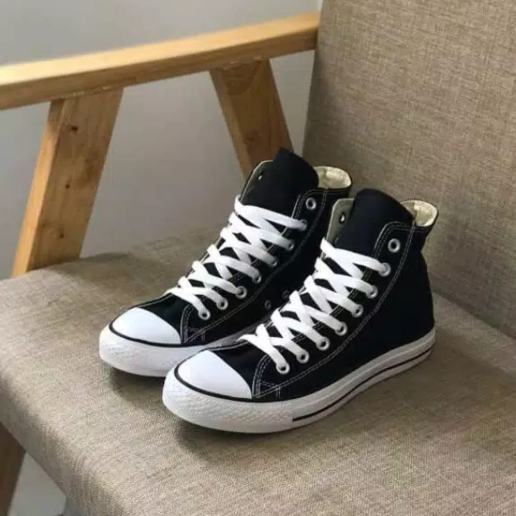 PROMO TERBARU SEPATU SEKOLAH ANAK SD CONVERSE ALSTAR  HITAM GARIS PUTIH UKURAN 37-43 SEPATU SEKOLAH