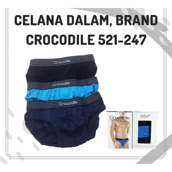 1 Box isi 3 Pcs Celana Dalam Crocodile 521 247 - CD Pria - Karet Boxer