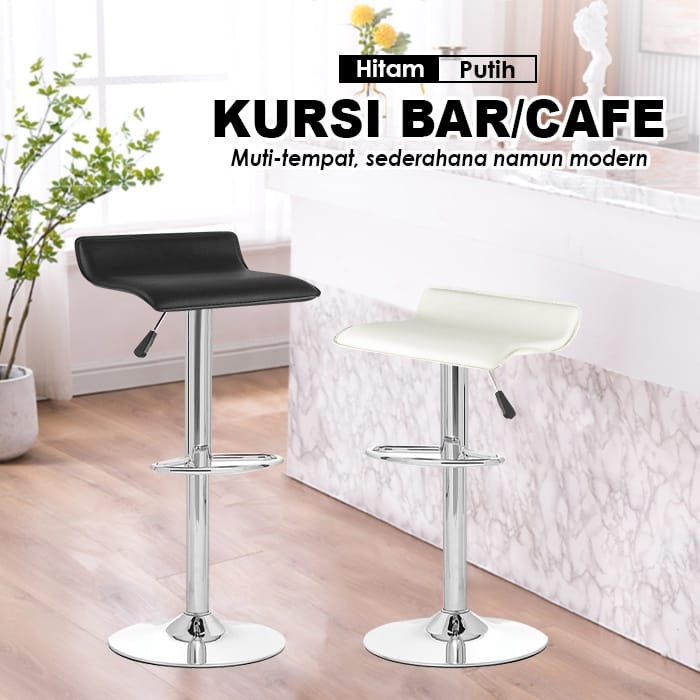 MILIKI SEGERA Kursi Bar Hidrolik Persegi Kursi Bar Cafe Minimalis Multi-Tempat Hitam &amp; Putih BISA COD