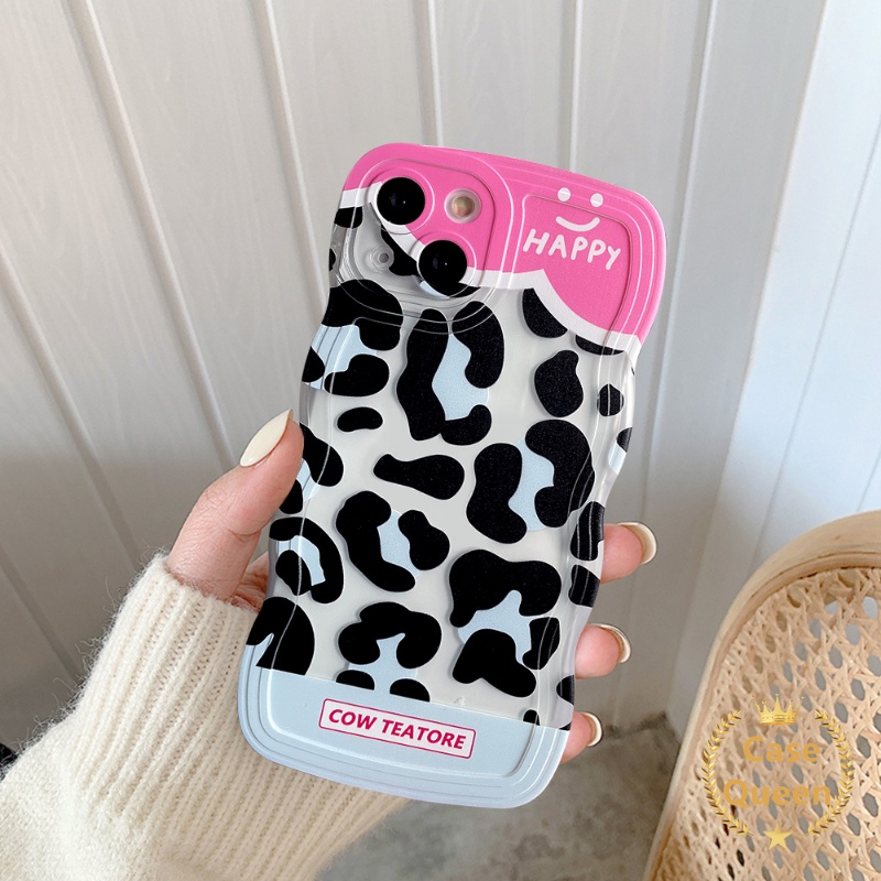 Denim Pola Splicing Leopard Motif Sapi Oppo A17 A17K A77 A57 A96 A5s A55 A76 A15 A12 A16 A54 A77s A53 A52 Reno 85f 7Z 6 A95 A16s A74 A3s A5 A9 A7 A16K A1k Wavy Edge Soft Cover