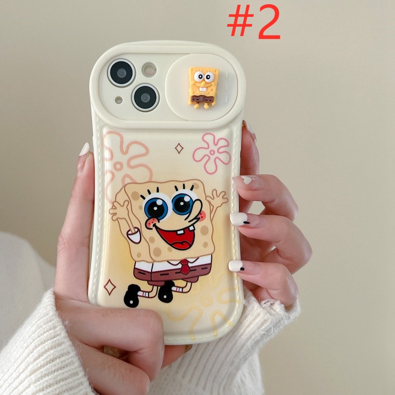 SpongeBob &amp; Patrick Star Doll Push The Window Cover Soft Case iP iPhone 11 12 13 14 Pro Max Yellow Casing Apple