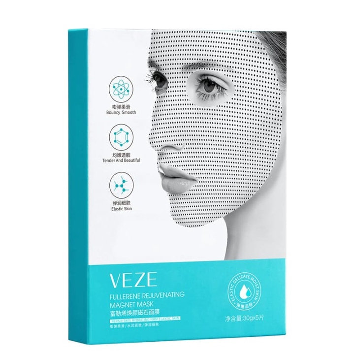 Veze masker wajah magnet fullrene rejuvenating magnet mask bouncy smooth tender isi 5 pcs FZ90474