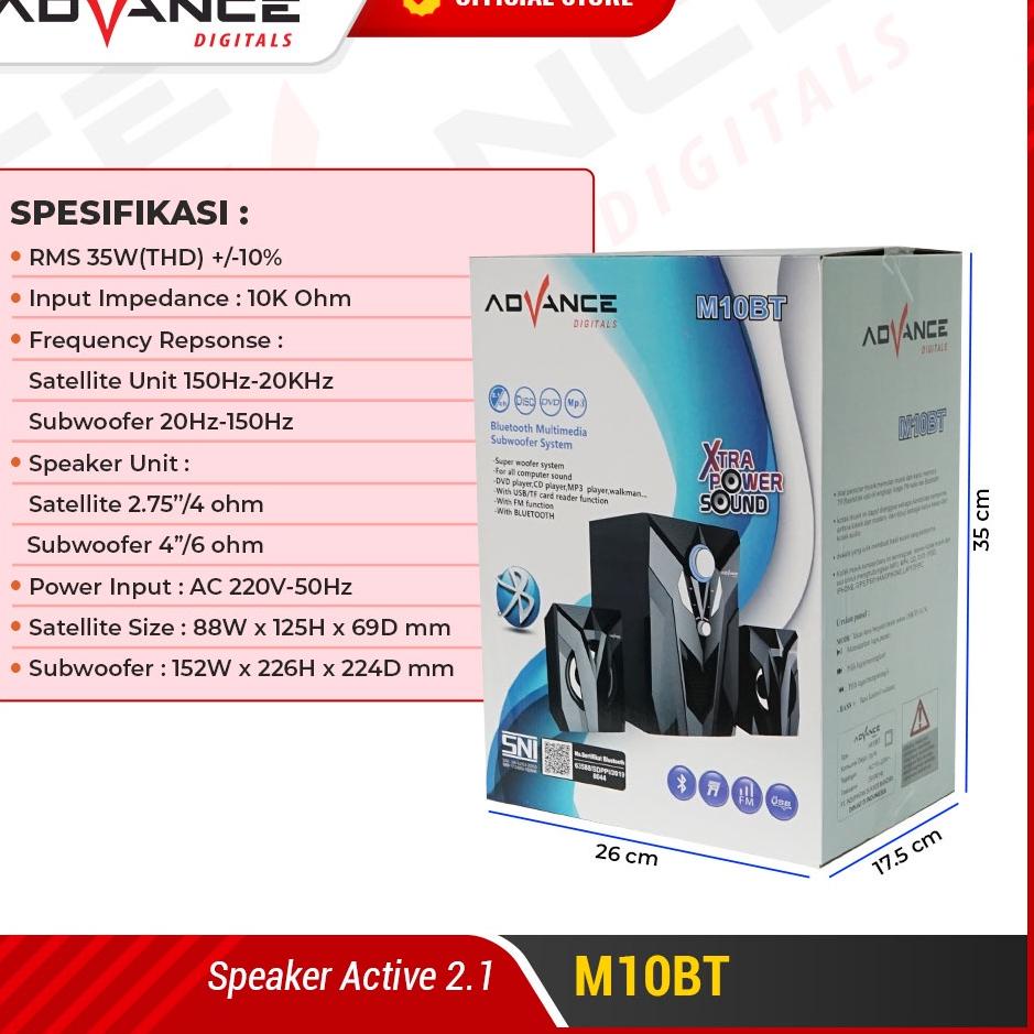 Chekout ADVANCE M10BT Speaker Stereo Bluetooth Xtra Bass Subwoofer Garansi Resmi 1 Tahun | Speaker A