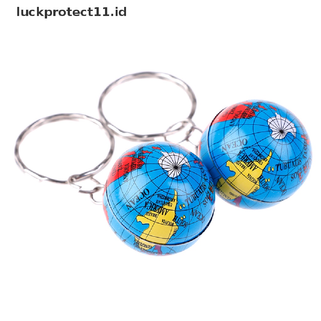 /Fashion Hot// Fashion// 2 Pcs Peta Dunia Globe Gantungan Kunci Perhiasan Bola Dunia Bumi Seni Liontin Gantungan Kunci Hadiah.