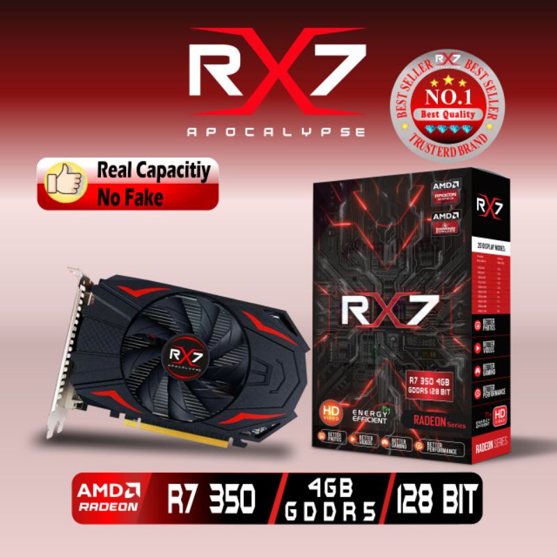 VGA RX7 R7 350 4GB DDR5 128 BIT REAL CAPACITY RESMI