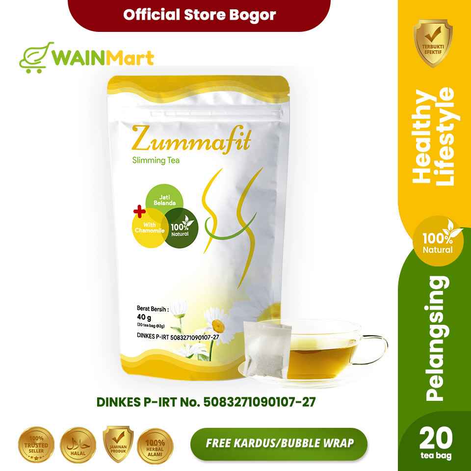 Zummafit Slimming Tea Teh Pelangsing Alami dan Peluntur Lemak Diet Detox dengan Ekstra Chamomile