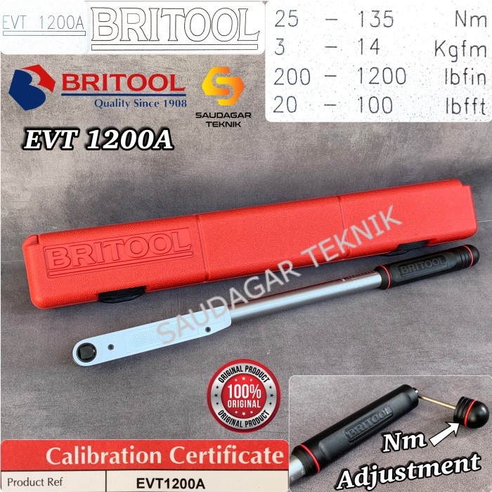 Kunci Momen BRITOOL EVT 1200 A Kunci Torsi Torque Wrench EVT1200A