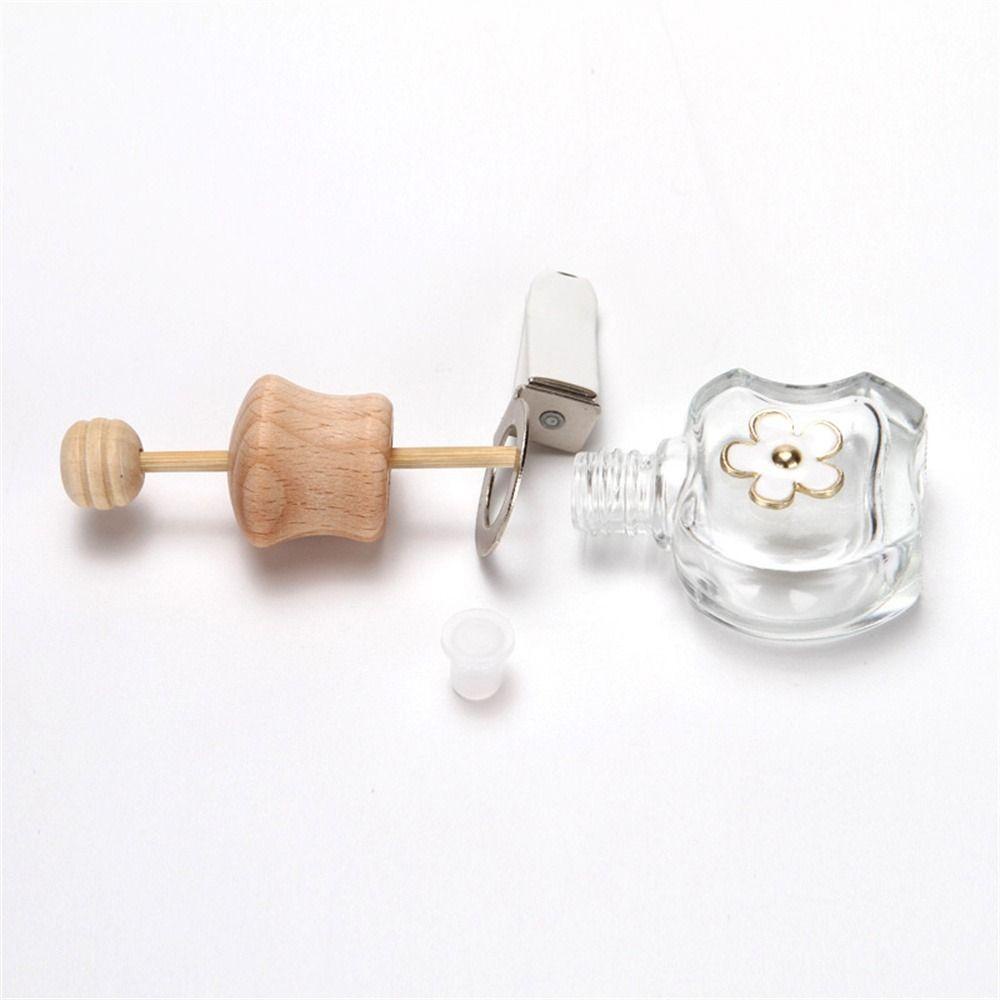 Lanfy Botol Parfum Mobil Dekorasi Mobil Botol Kaca Kosong Bening Daisy Flower Perfume Bottle Clip Fragrance Bottle