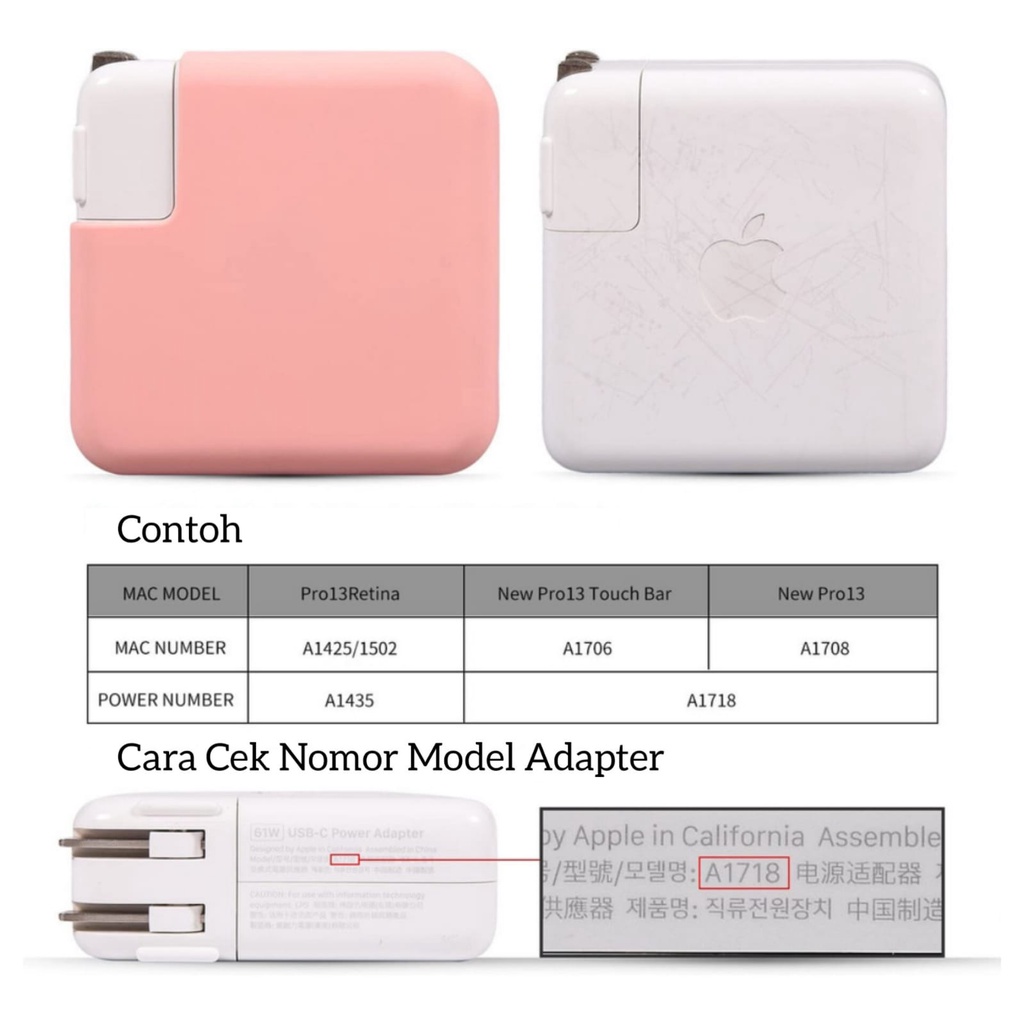 SILIKON CASE CHARGER / ADAPTOR MACBOOK AIR M2 / AIR M1 / MAX M1 / PRO / PRO M1 / PRO M2 / PRO TOUCH BAR / PRO RETINA / 13.3 / 13 / 14.2 / 16.2 INCH (30W / 35W compact / 45W / 61W / 67W / 96W / 140W)