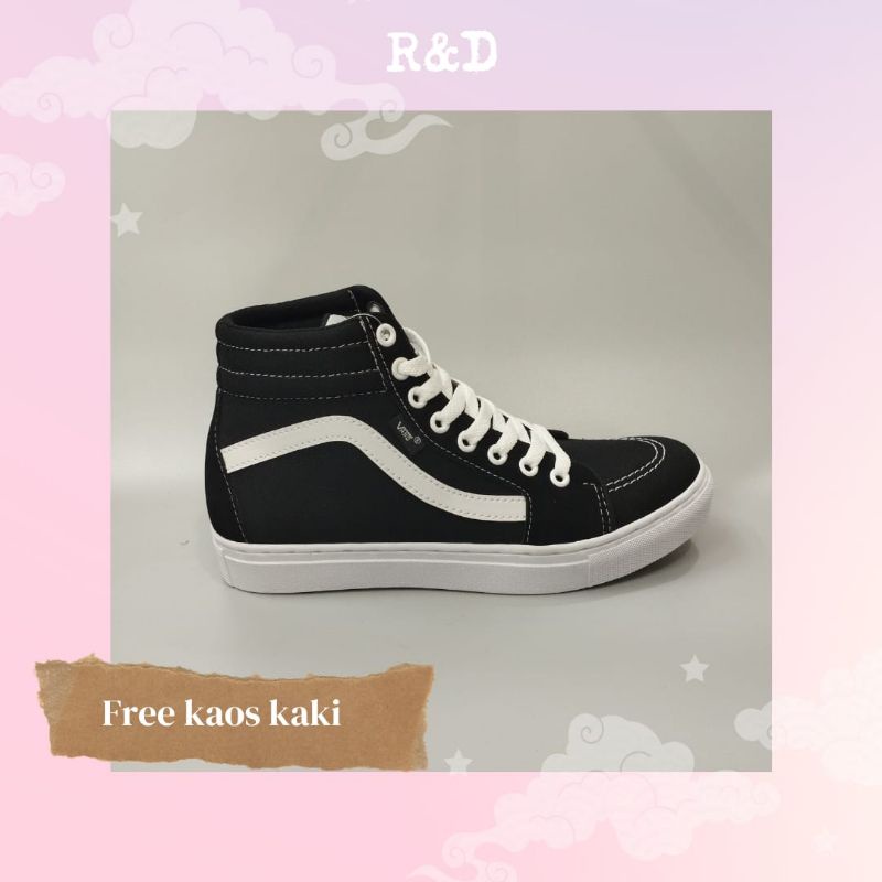 sepatu slip on hitam putih the x-files original sepatu sekolah cewek cowok