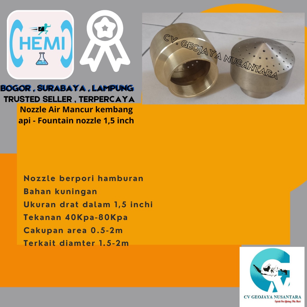 Nozzle Air Mancur kembang api - Fountain nozzle 1,5 inch