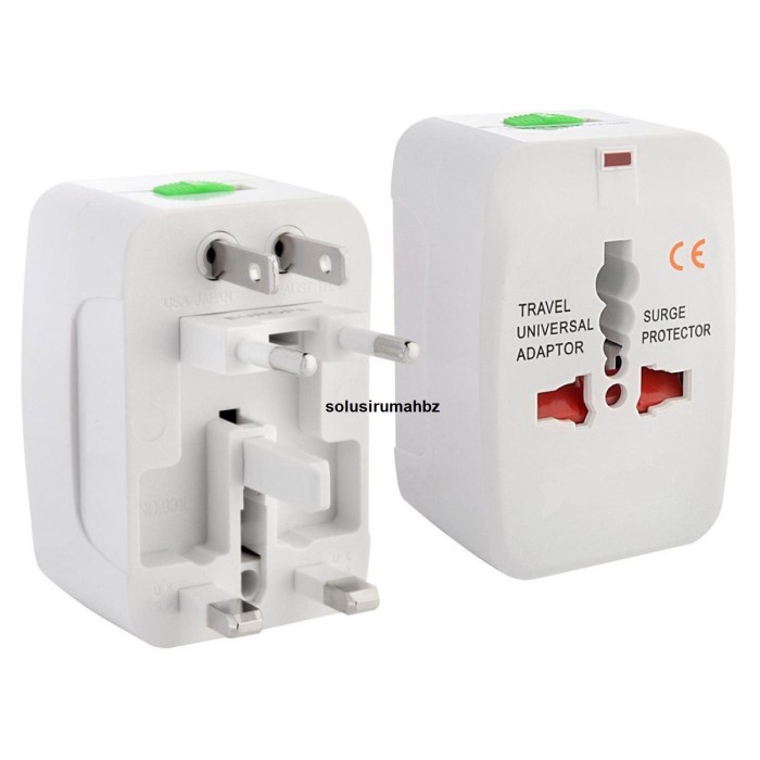 Universal Travel Adaptor EU AU UK US Plug steker adapter tee t listrik