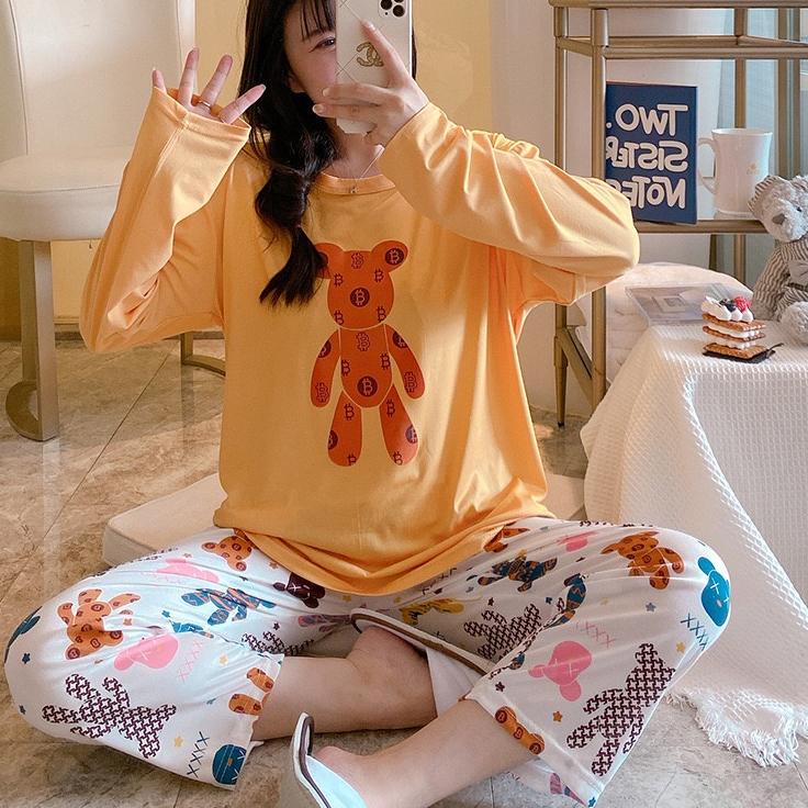 Langsung Order PIYAMA DEWASA WANITA MOTIF IMPORT SETELAN KOREA BAHAN KATUN CEWEK MURAH BAJU TIDUR