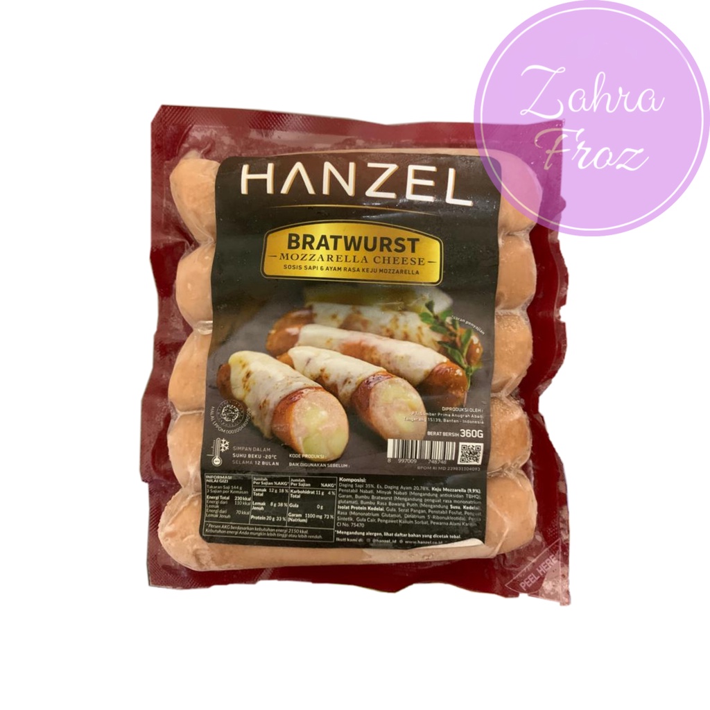 

HANZEL CHEESE BRATWURST 360 GR