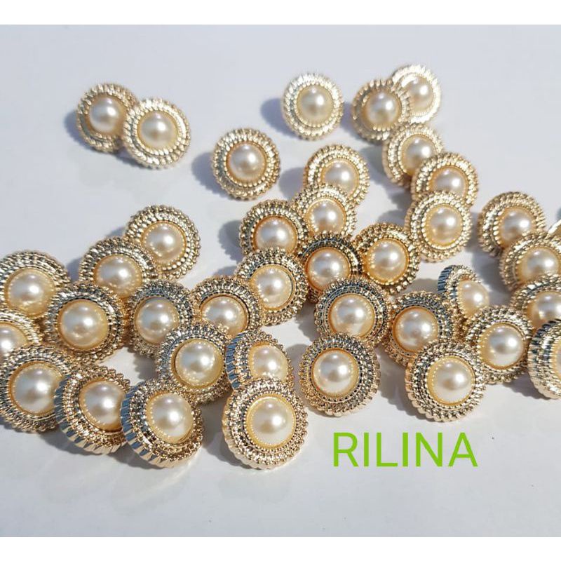 KANCING JAMUR MUTIARA BAJU/GAMIS IMPORT AGIO MOTIF MUTIARA GRIGI DIAMETER 15 MM/18MM /12 MM ISI 100 
