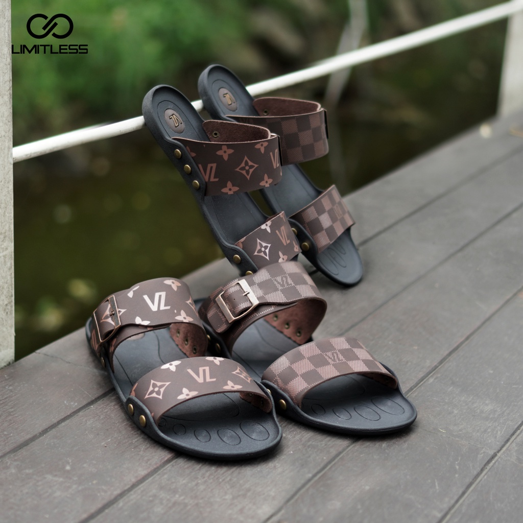 Sandal Strap Pria Kulit VINCENZO Sandal Terbaru VINCENZO Original Pria Slide Import Sandal Kulit Pria