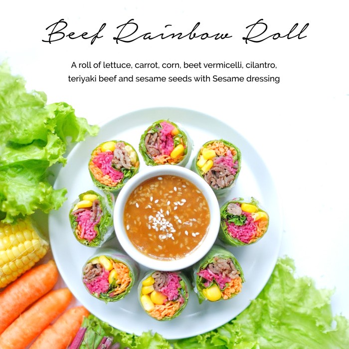 

Beef Rainbow Roll By Serasa Salad Bar Tx0796
