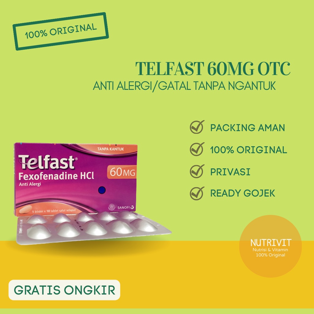 Telfast 60mg 1 Blister Isi 10 Tablet - Obat Alergi