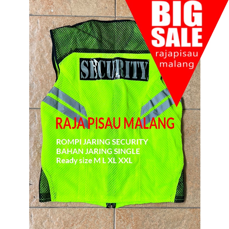 Termurah Rompi Jaring Security Lis Hitam l Vest Security l Rompi Satpam Jala