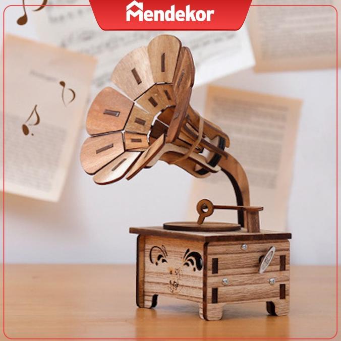 Cumardi | kotak musik music box hias cantik pajangan hadiah gramophone