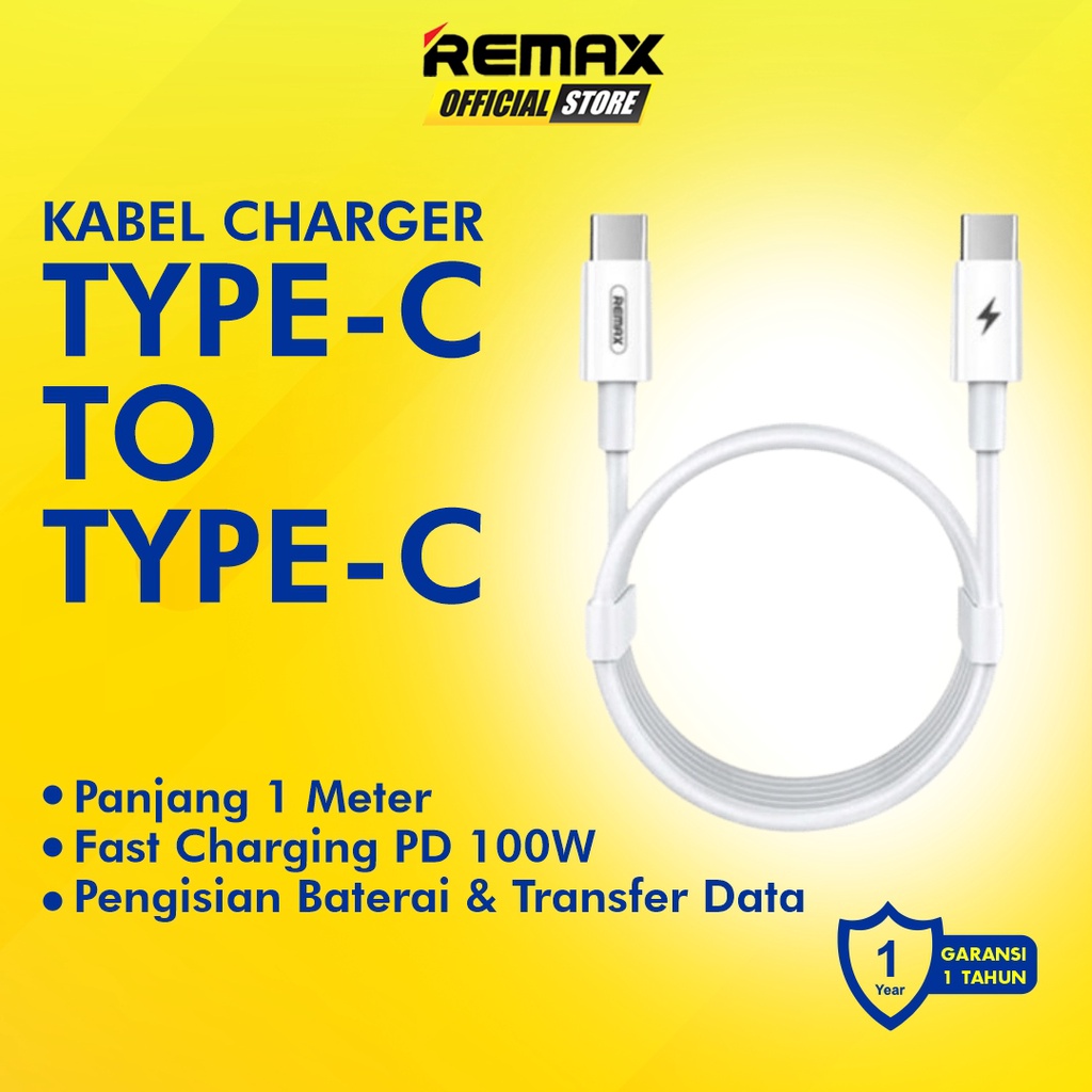 REMAX Chaining Kabel Data Charger Type-C to Type-C 100W 1m RC-175C