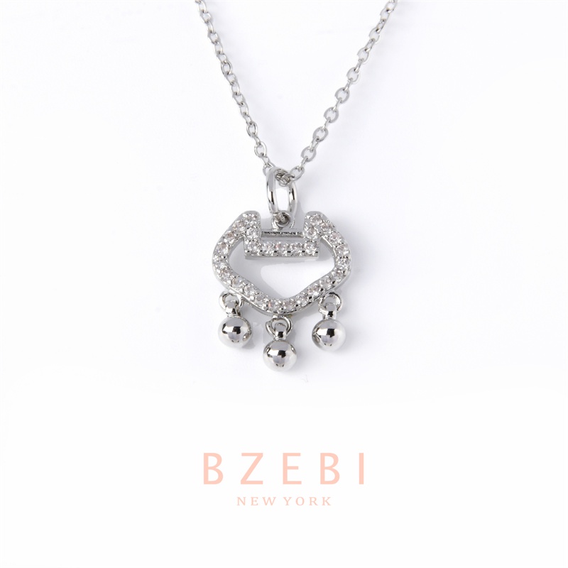 Bzebi Kalung Emas 18k, Kalung Baja Titanium, Kalung Liontin Berlian, Anti Karat, Aksesoris Fashion Wanita, Perhiasan Gaya Korea, Hadiah Ulang Tahun Dengan Kotak Eksklusif 881n