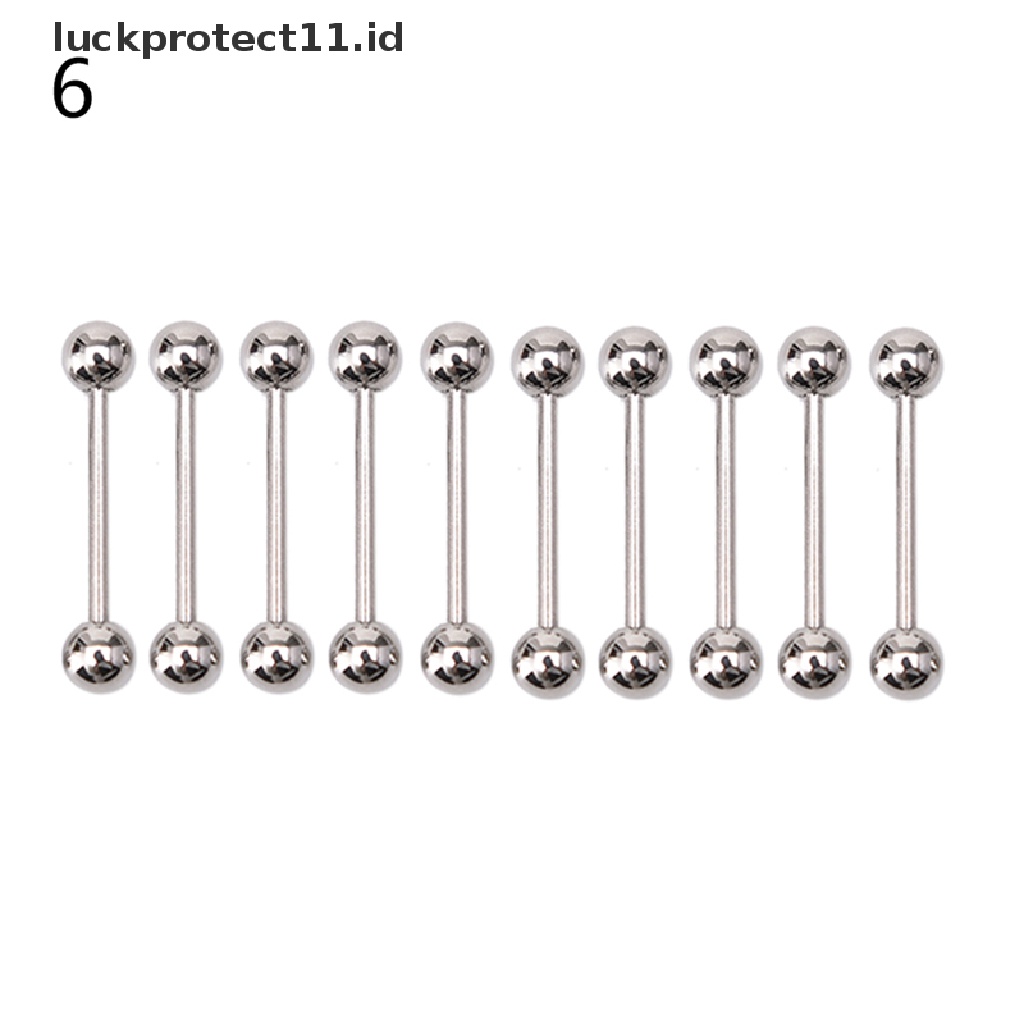 /Fashion Hot// Fashion// 10PCS Stainless steel Bola Lidah Pusar Nipple Barbel Rings Bar Body.