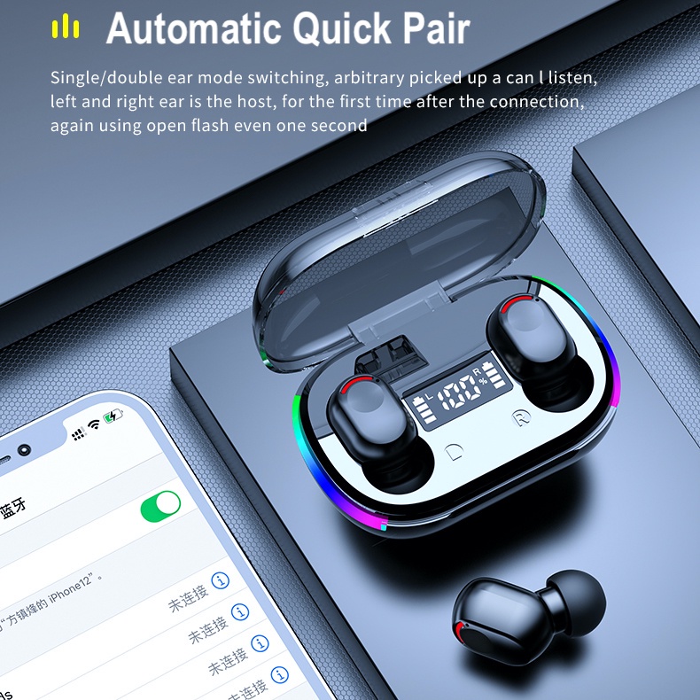 K10 TWS Headset Bluetooth 5.3 Wireless Earphone Waterproof Sport Handset HIFI Stereo Sound Music In-ear