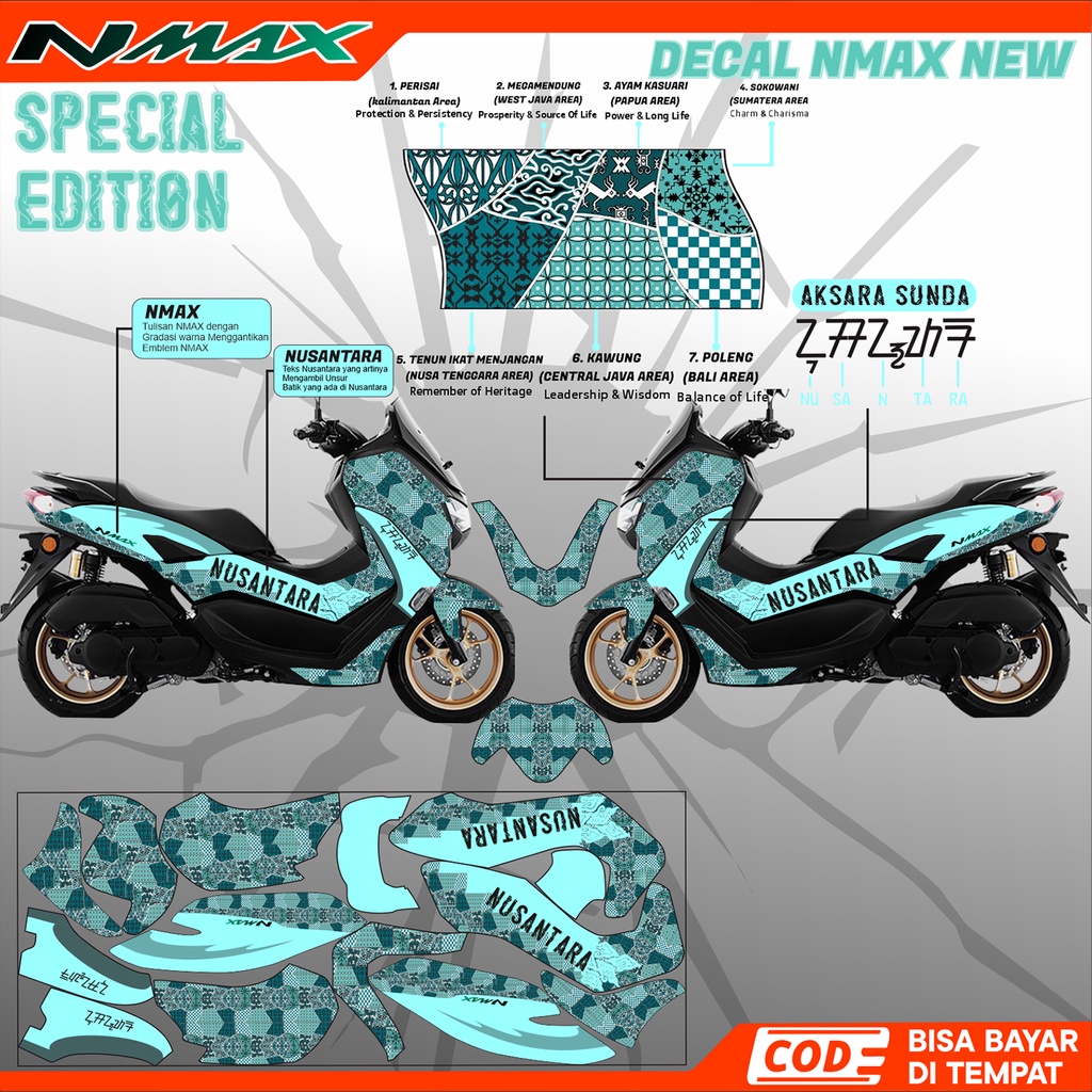 Stikermurah stiker decal NMAX NEW full body motof Batik NUSANTARA