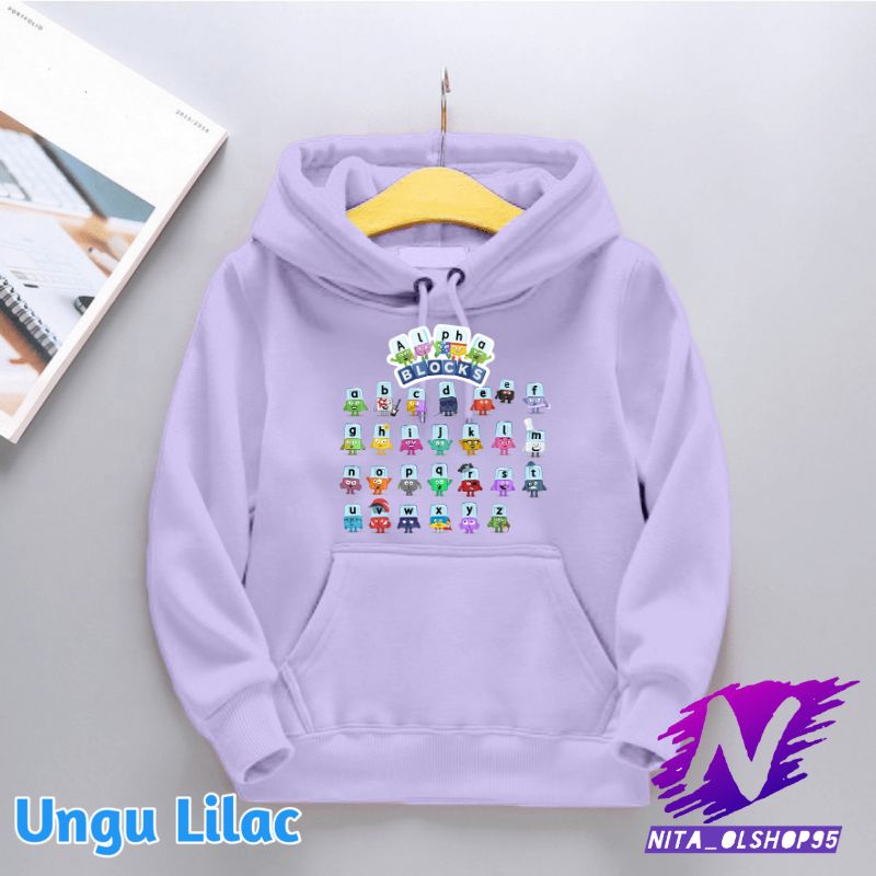 sweater hoodie anak alphabet block