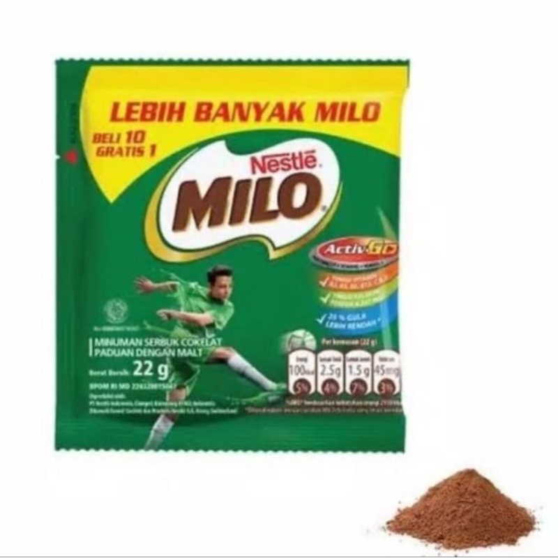 susu milo sachet 22 gr 1 renceng isi 10 pcs