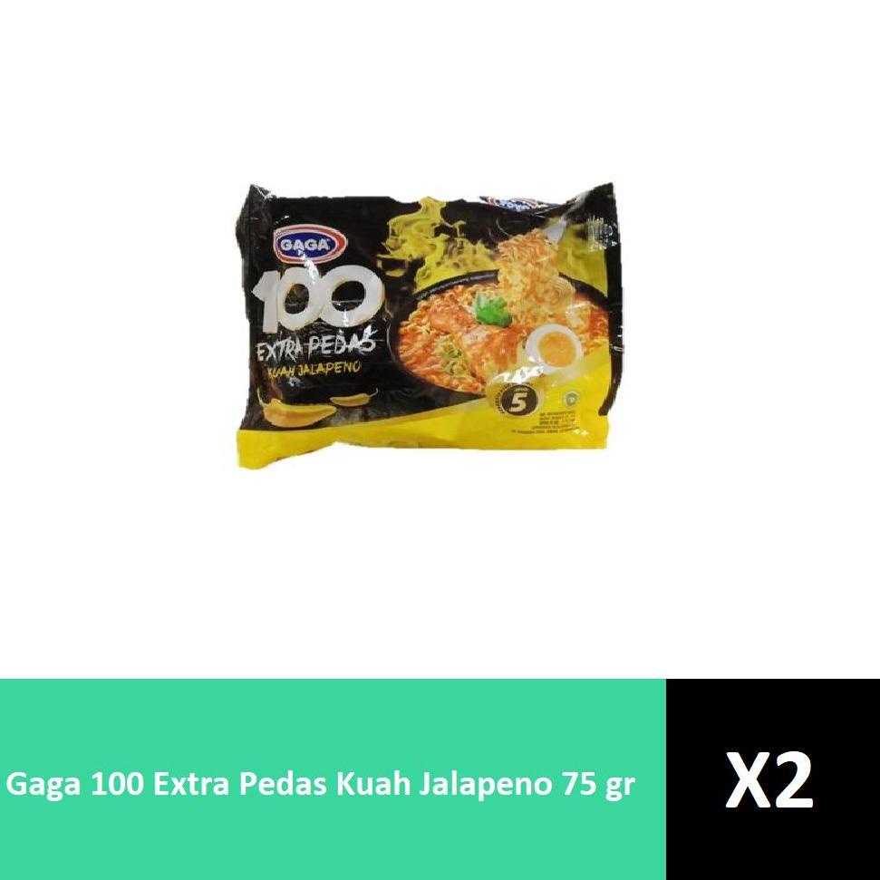 

㊡ Gaga 100 Mie Instan Extra Pedas Kuah Jalapeno 2 x 75 gr ㆈ