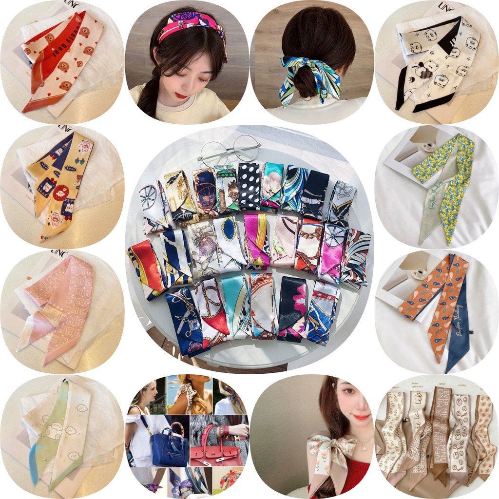 premium Mini satin scarf twilly Syal sutra kecil Scarf tas dekorasi diikat korean silk hair rambut/ ikat rambut tali korea syal ikat pita