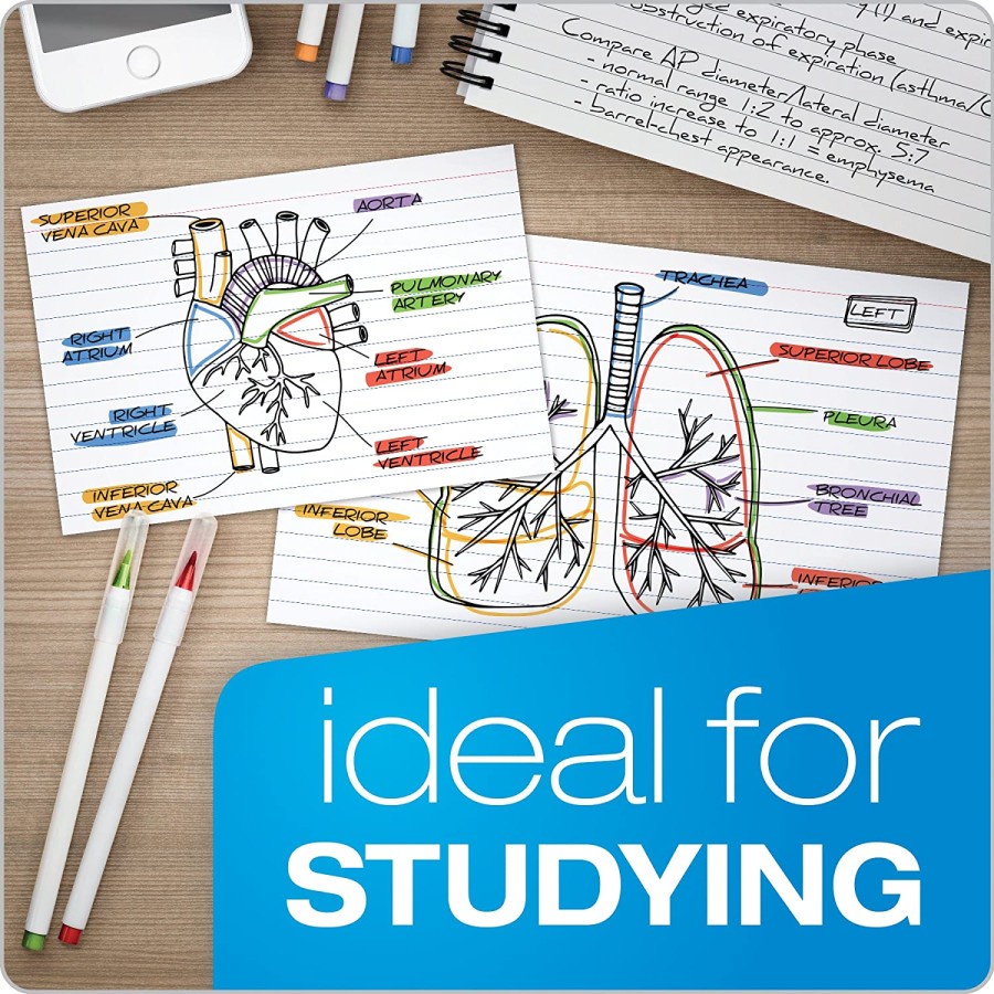 

H7Y Oxford Ruled Index Cards 3x5 Inch 100 Sheets White 3" x 5" 3"x5