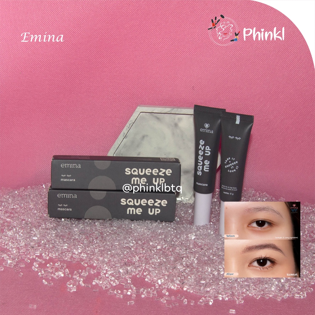 `ღ´ PHINKL `ღ´ ╰☆☆ 𝔢мιℕά ☆☆╮ Emina Squeeze Me Up Mascara anti luntur waterproof bulu mata lentik tebal fiber