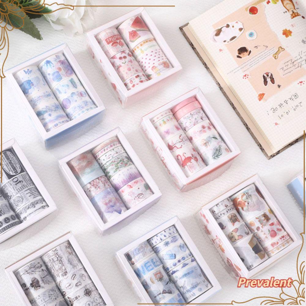 Preva 10roll/Set Washi Tape 5model Tangan Dekorasi Akun Vintage DIY Stiker