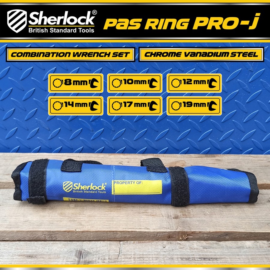 Kunci Pas Ring 6 pcs per set (size: 8 - 19 mm ) Sherlock Pro-J series