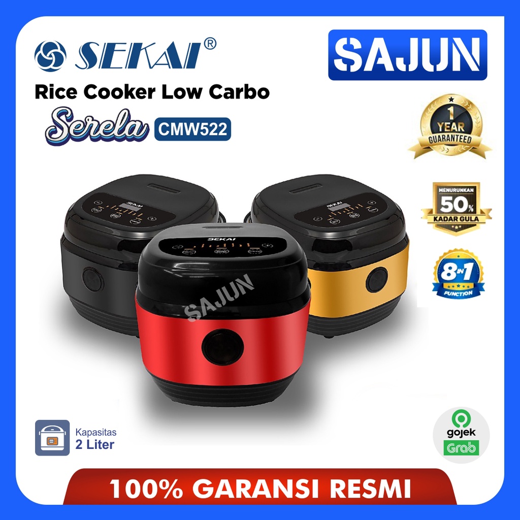 SEKAI Rice Cooker Low Sugar Digital CMW-522 Low Carbo Anti Gemuk 2L CMW522