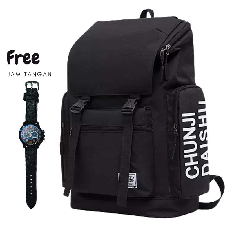 DK_AXEE - CHUNJIII Tas Ransel Kapasitas Besar Perjalanan Luar Ransel Portable Pria Wanita