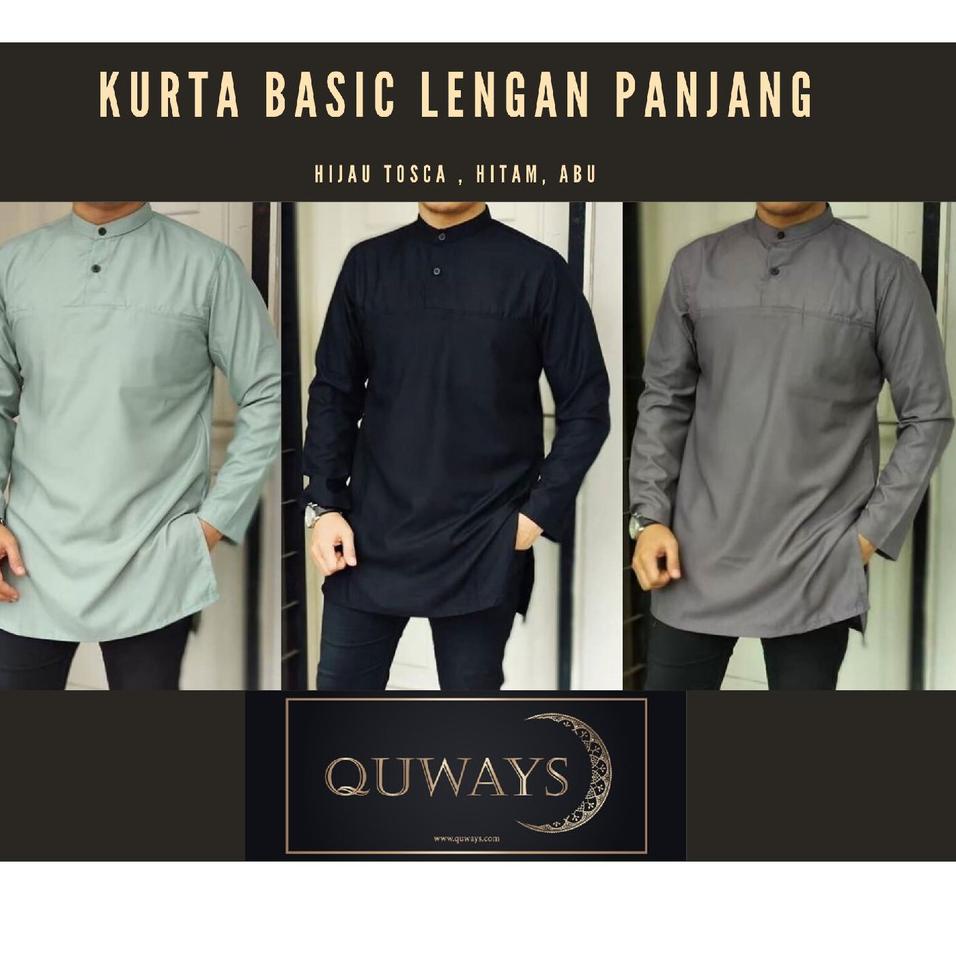 SALEE.. Baju Kurta Basic Quways Lengan Panjang Premium Quality Bisa COD