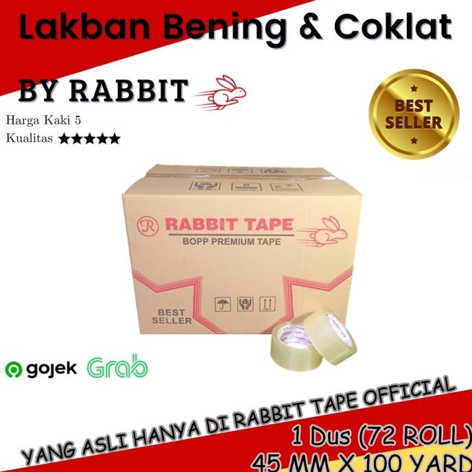 

(Khusus Gojek) Lakban Bening / Coklat RABBIT TAPE 2 inch x 100 Yard