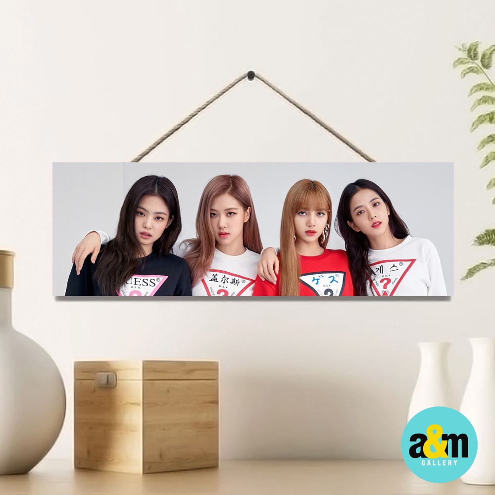 Poster Kayu BLACKPINK Ukuran 10 x 30 cm I Hiasan Dinding Dekorasi Kamar I Poster Kayu K-POP Dekorasi Kamar - A&amp;M