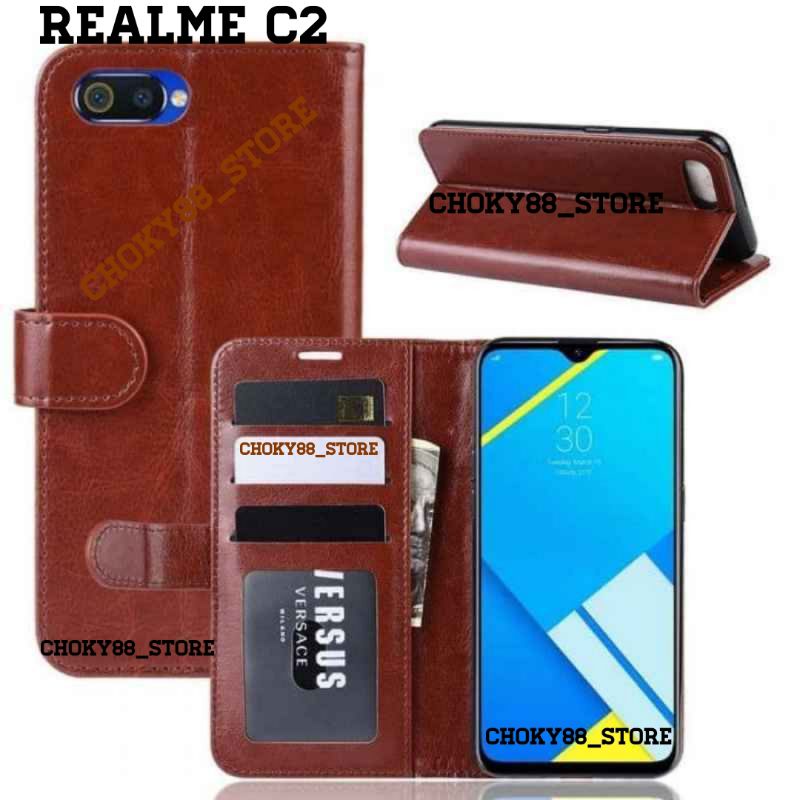 flip Cover Magnet Realme C2 C3 C11 C12 C15 C17 C20 C21 C21Y C25 C30 C31 Case Dompet Realme Casing re