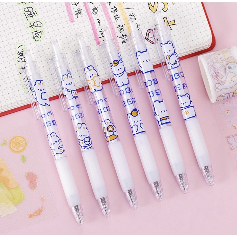 

aneka pulpen cair/pulpen gel/ pen mekanik 0.5 mm kawaii aesthetic karakter kawaii lucu